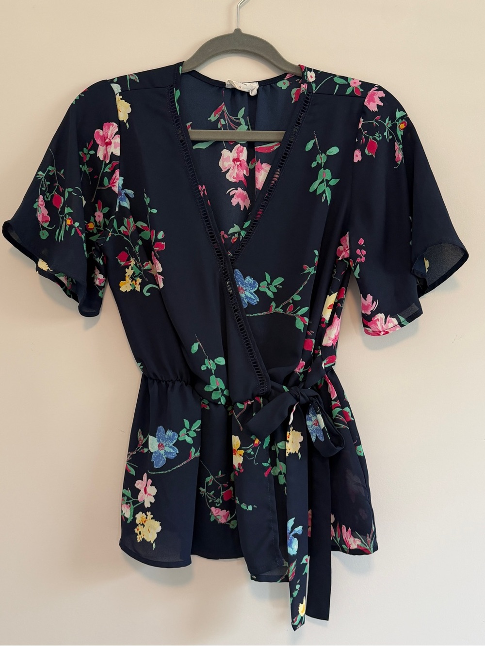 Floral Blouse in Navy